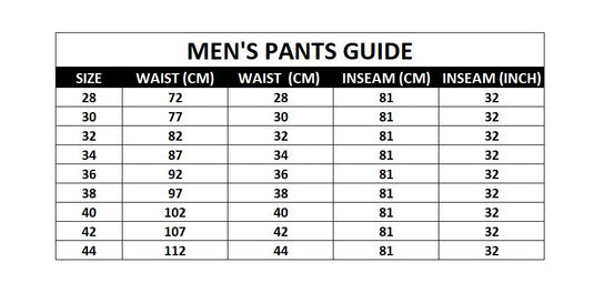 Fxd Size Chart