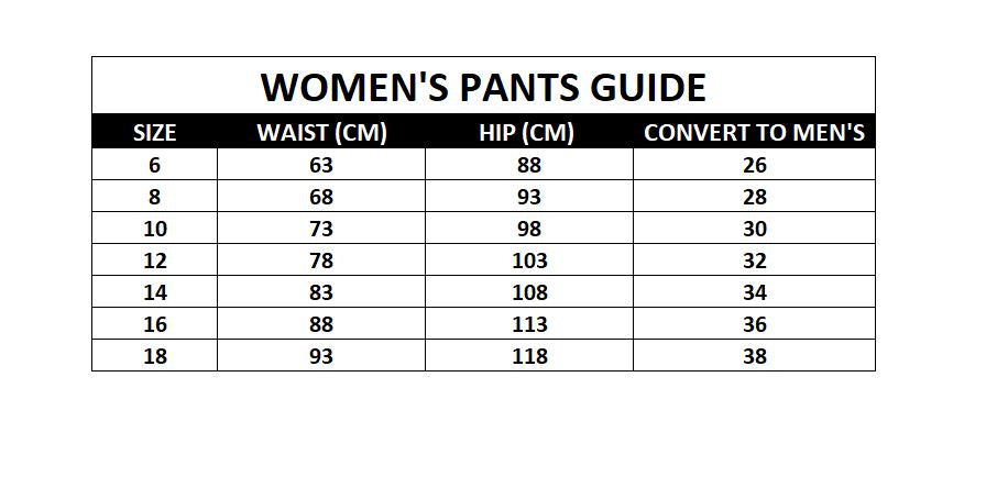 FXD SIZE CHART – FXD Australia